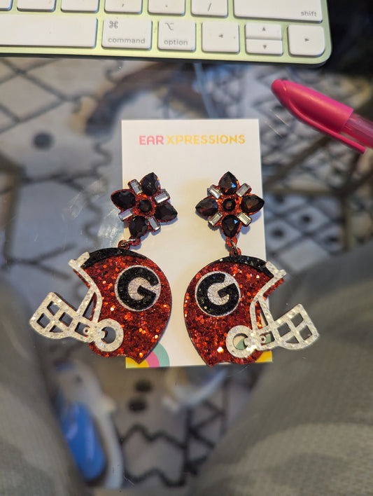 Georgia Bulldogs Football Helmet Earrings